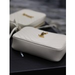 SAINT LAURENT Lou Camera Bag_ White gold buckle model: 520534-1